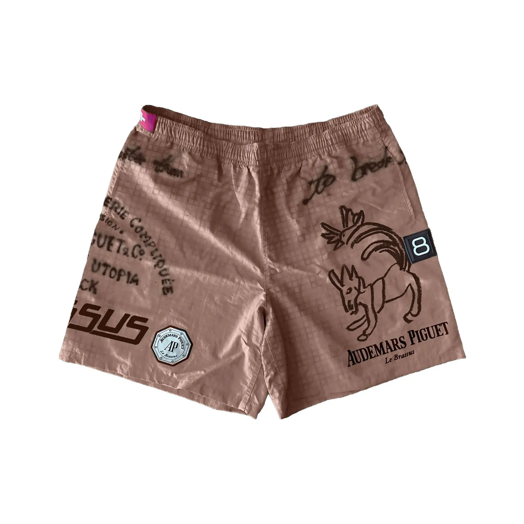 Travis Scott x AUDEMARS PIGUET AUDEMARS PIGUET Co Бренд FW23 Повседневные шорты Unisex Light Розовый