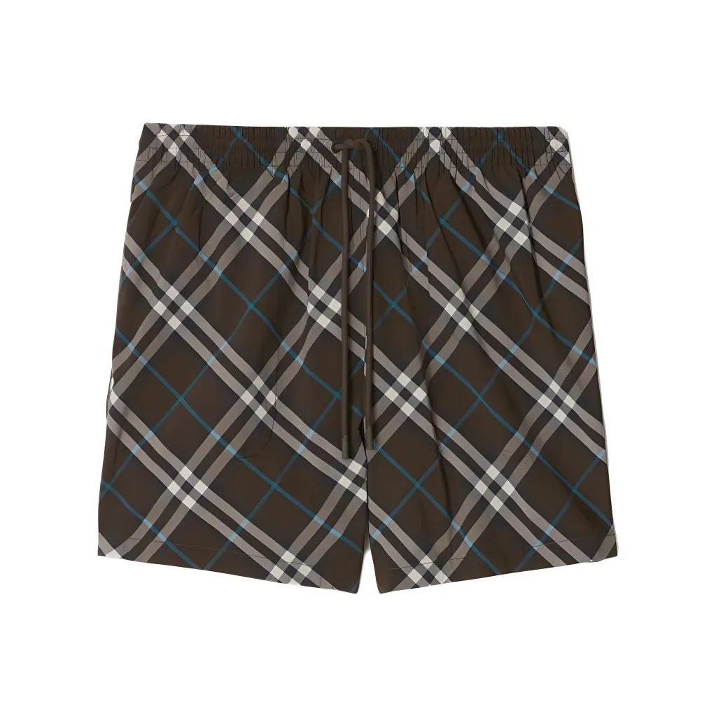 Burberry Checked Drawstring waist Swim Shorts