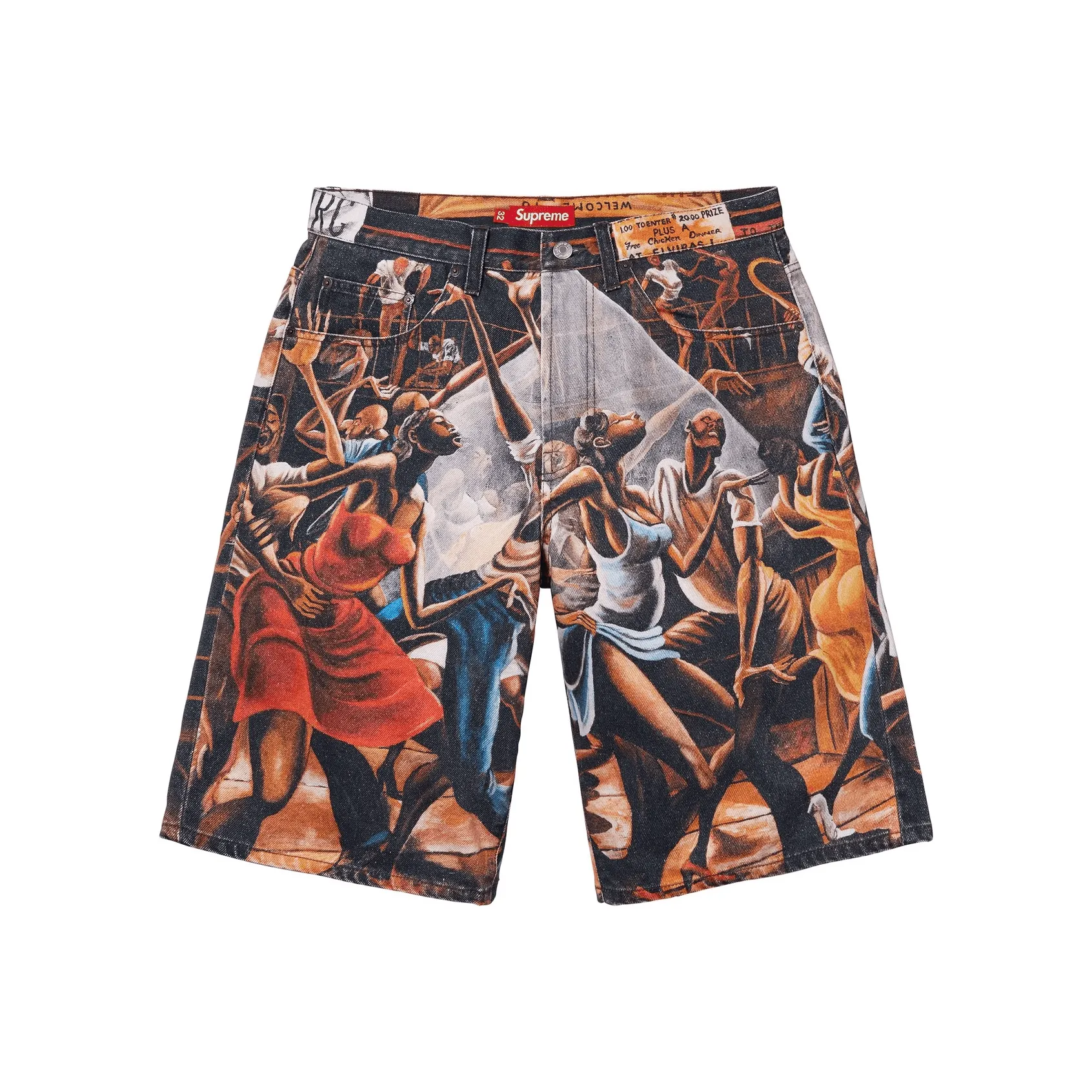 Supreme Ernie Barnes Collaboration Унисекс Джинсовые шорты
