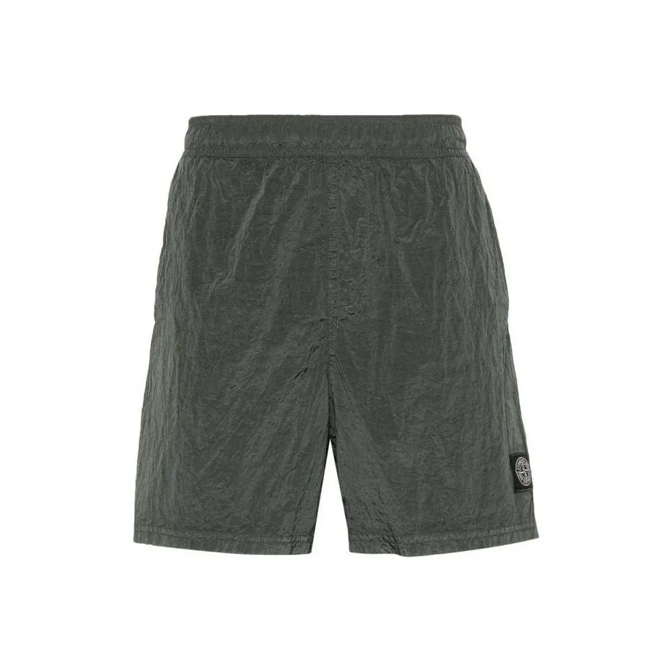 STONE ISLAND Compass Patch Crinkled Finish Swim Shorts
