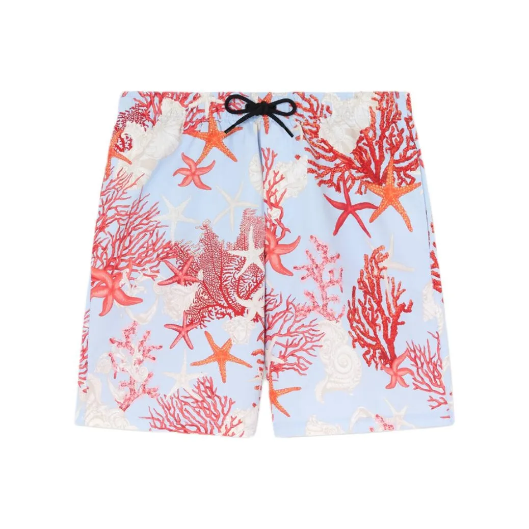 VERSACE LA Vacanza Праздника Коллекция SS24 Пляжные шорты Мужской Синий