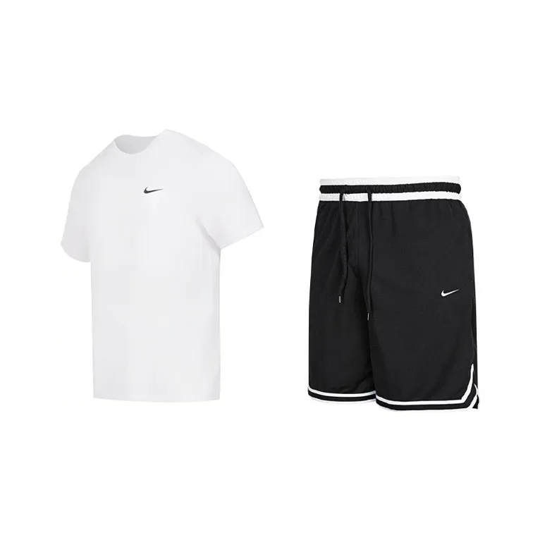 Nike Casual Sportswear Men's White T Shirt+Black Shorts