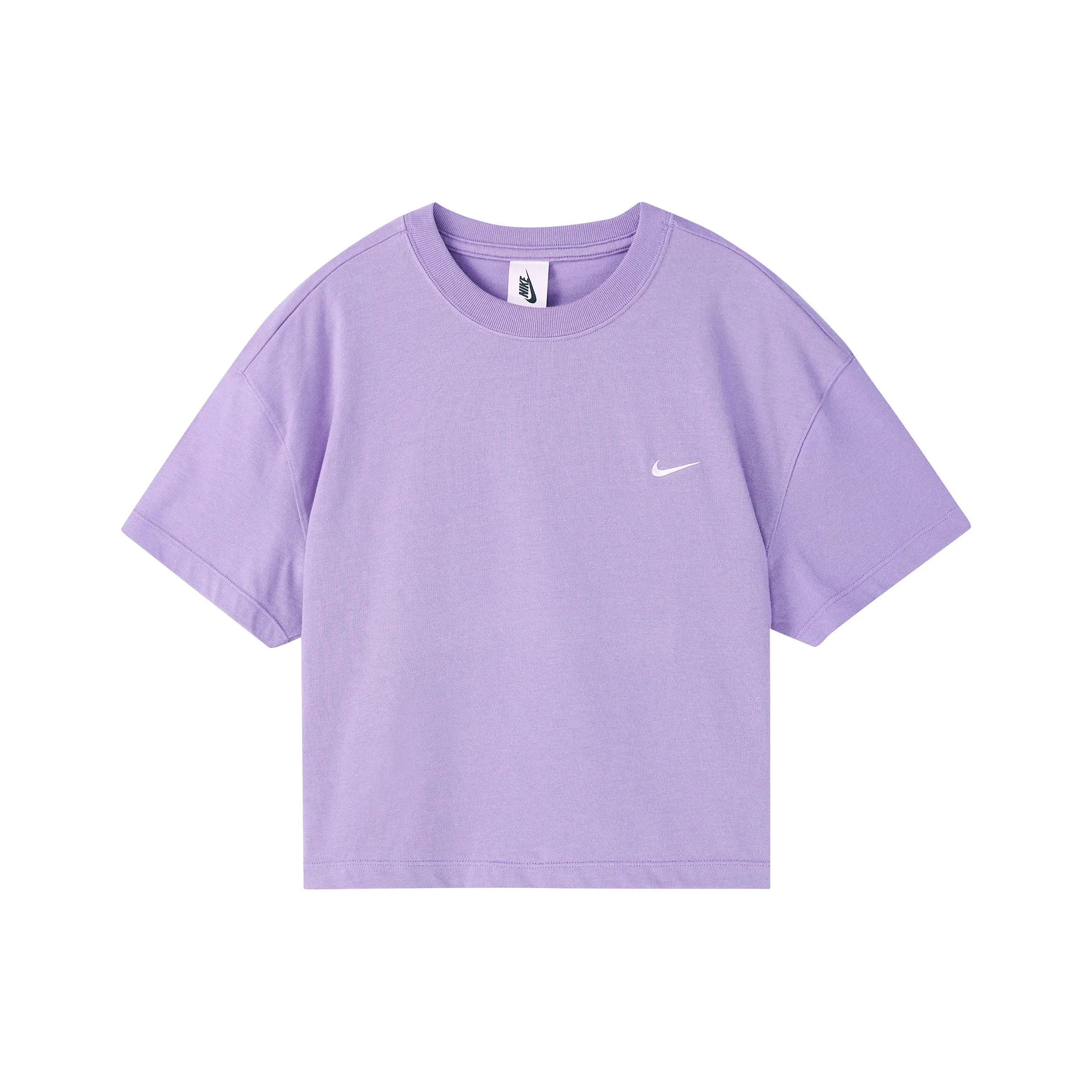 NikeLab Women's Logo Cropped Crewneck T-Shirt Purple