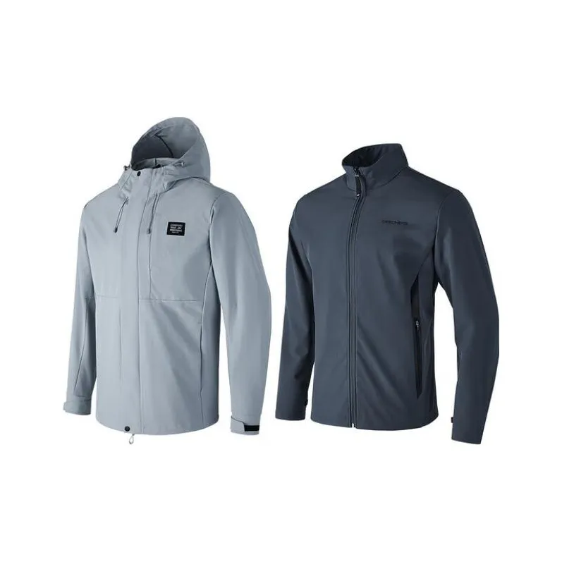 Skechers Повседневная Спортивная Одежда Мужская Ветер Серый + Темно-Серый