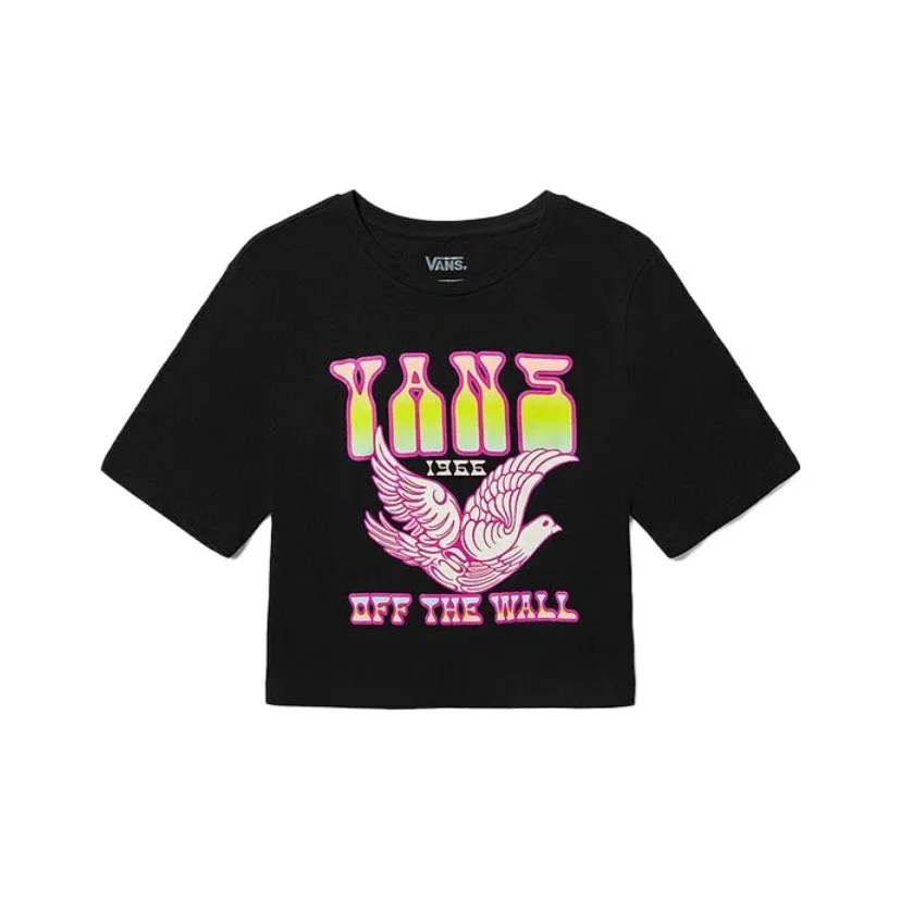 Vans Dove Crop Crew T Shirts Women's Black