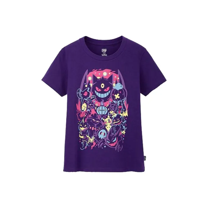 UNIQLO x Pokémon Коллаборация UNIQLO Покемон Co Branded Series T Рубашка Женская Темно-красно-фиолетовый
