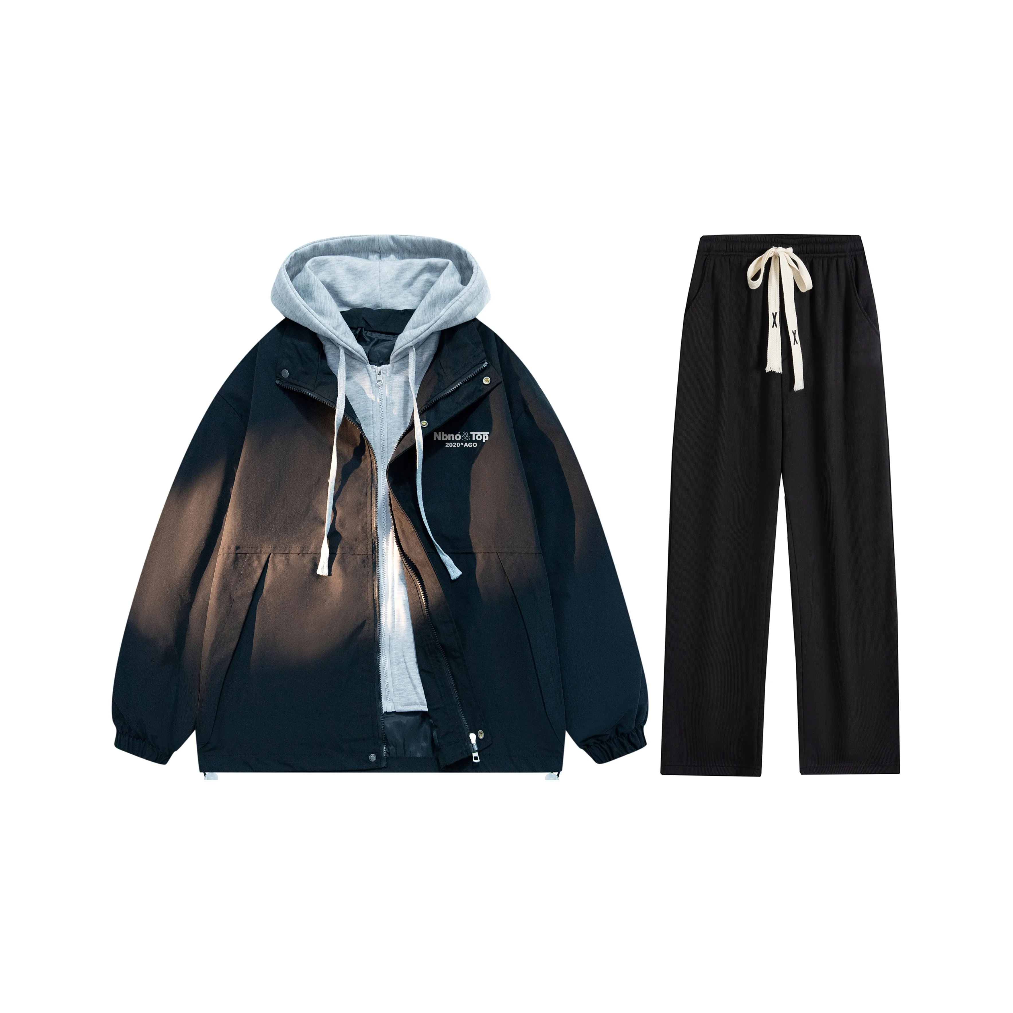 NBNO Casual Sportswear Unisex Top Plus Pants