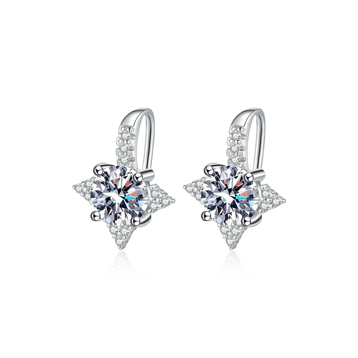 Hi There S925 Silver Moissanite Earrings Women's