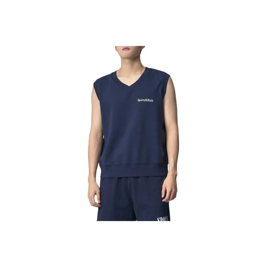 SPORTY & RICH Logo print Sleeveless Sweatshirt