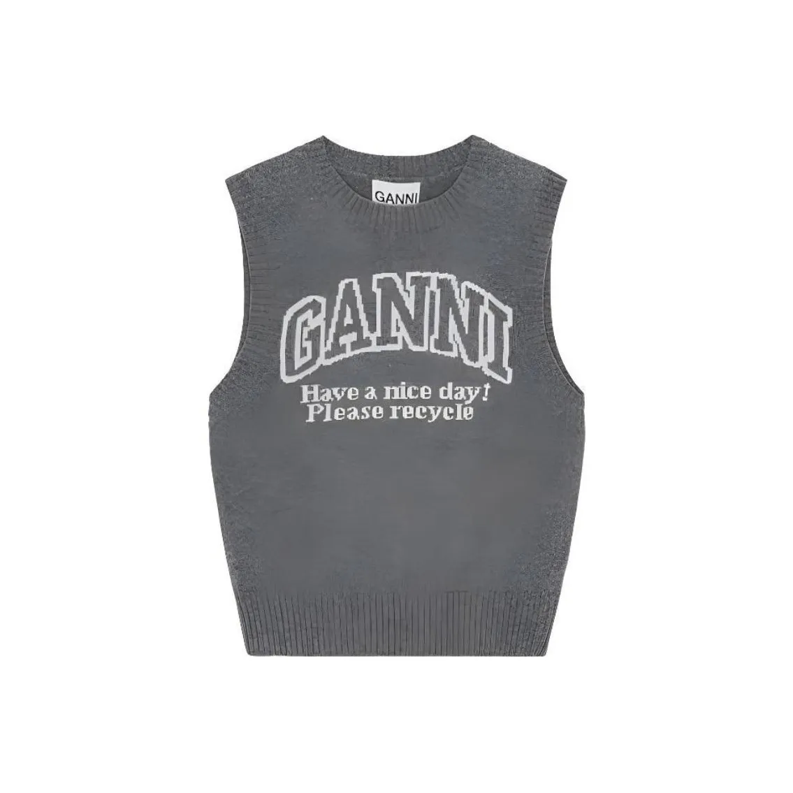 GANNI SS24 Майка Женская Frost Серый