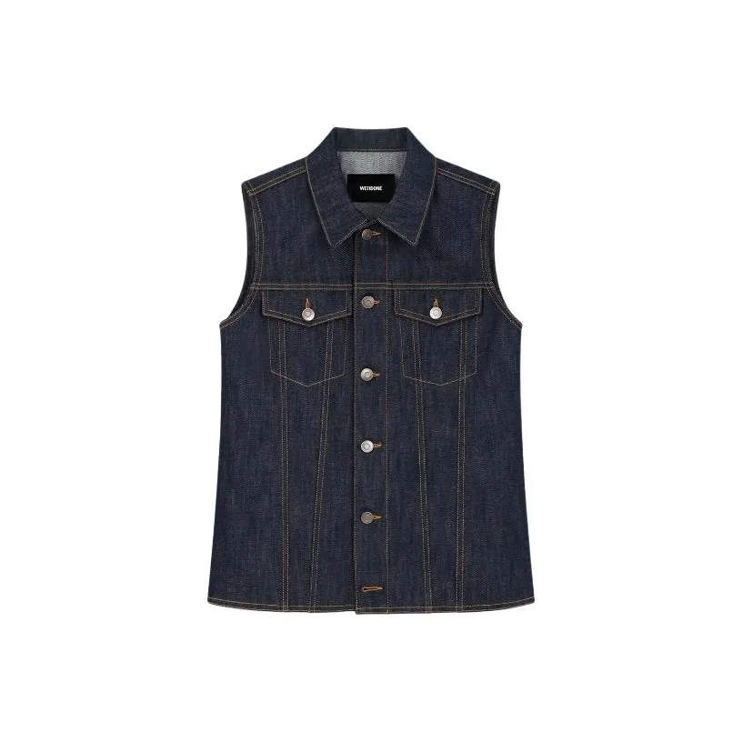 WE11DONE SS24 Майка Женская Морской Синий