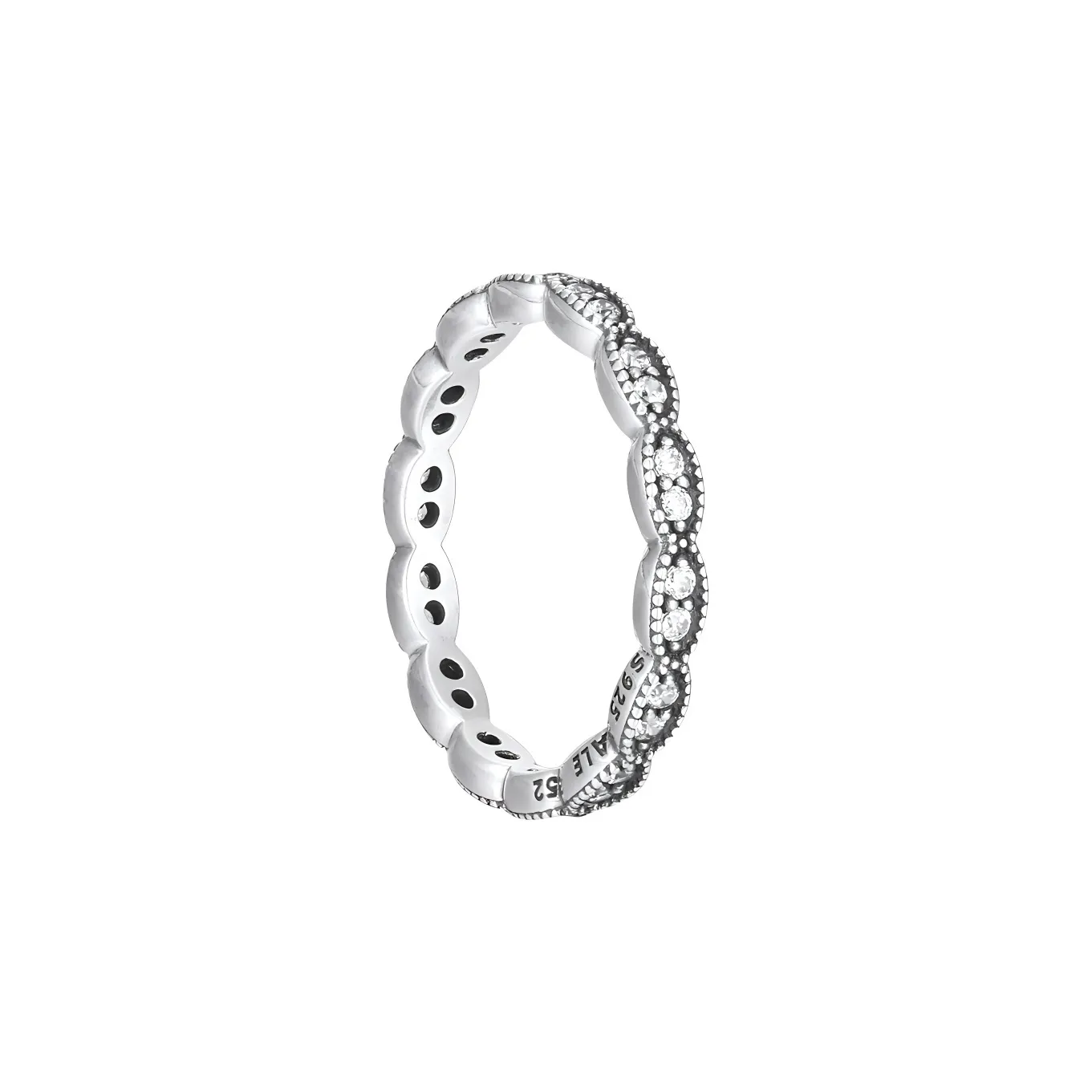 Pandora 925 Sterling Silver With Zircon Rings Unisex Silver