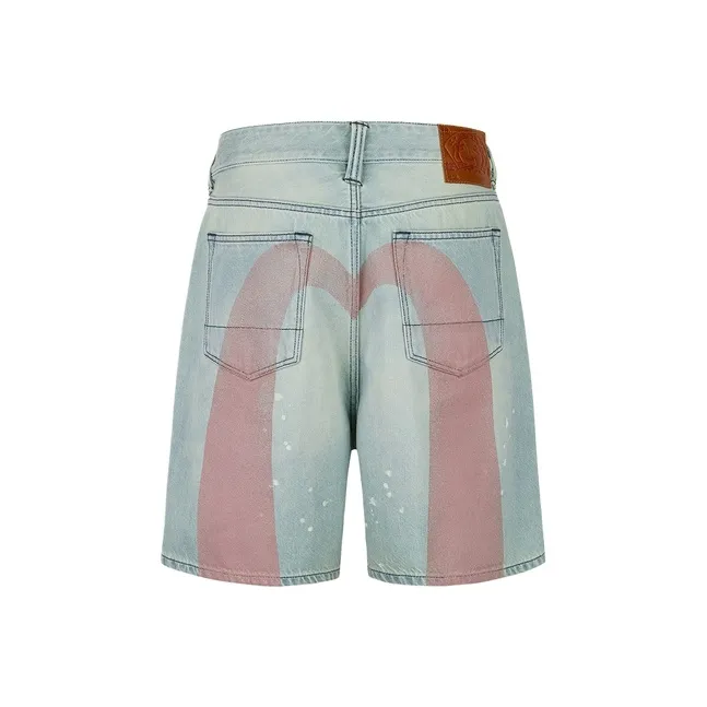 EVISU 2025 Summer Denim Shorts Men's Denim Blue