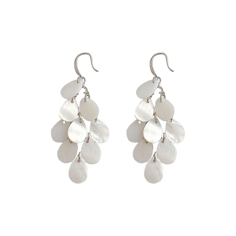 NATURALLYJOJO Оболочка Серьги Женские Белые