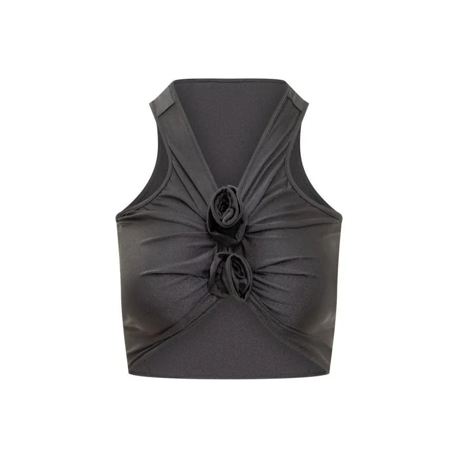 COPERNI Floral Patch Sleeveless Cropped Top
