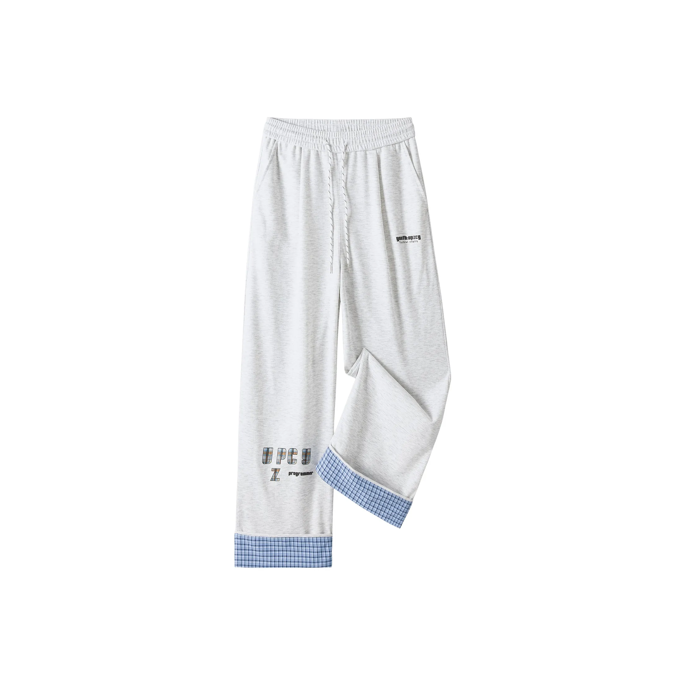 UPZCY Casual Pants Unisex White Heather Gray