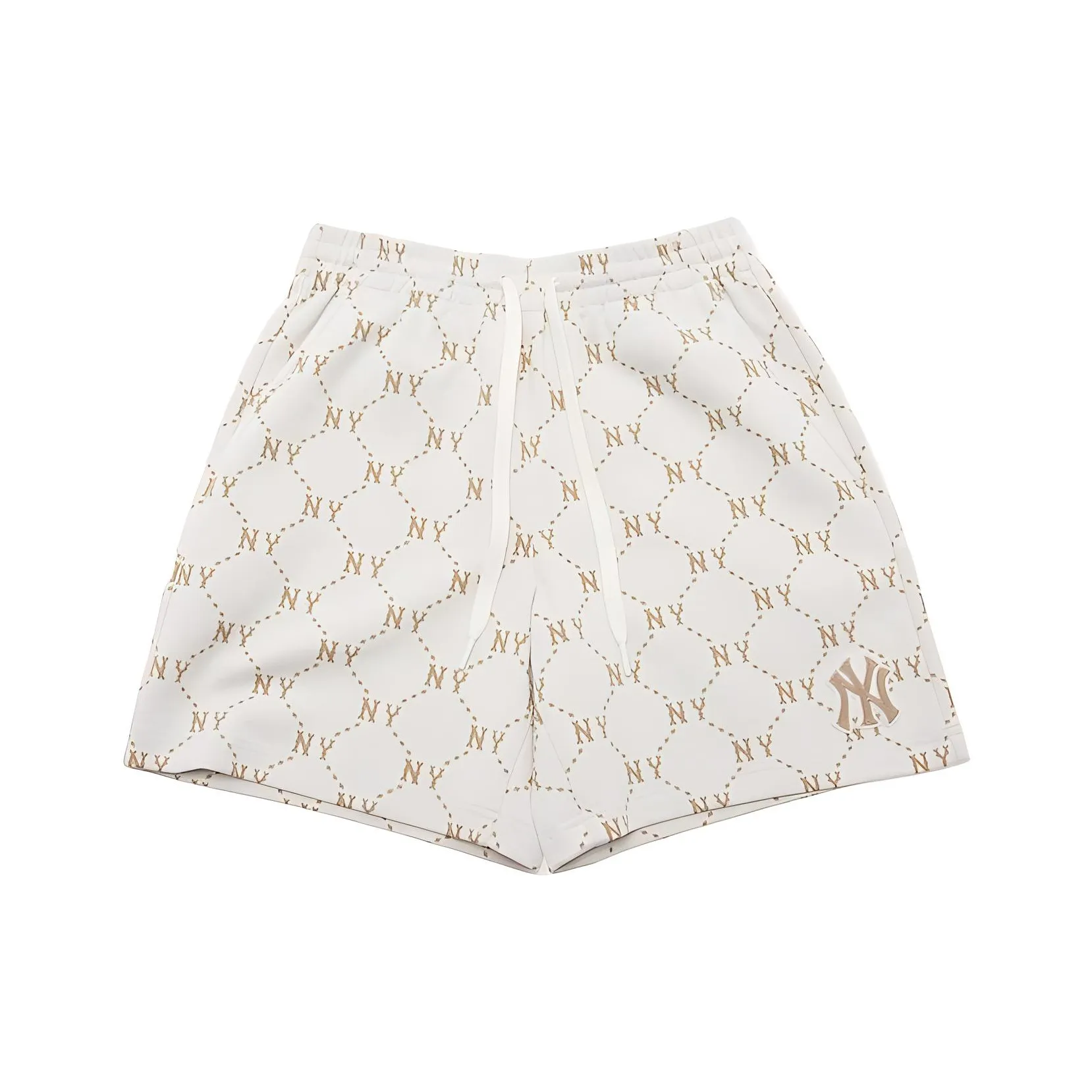 Mlb Base Logo Diamond Monogram Повседневные шорты Унисекс Кремовый