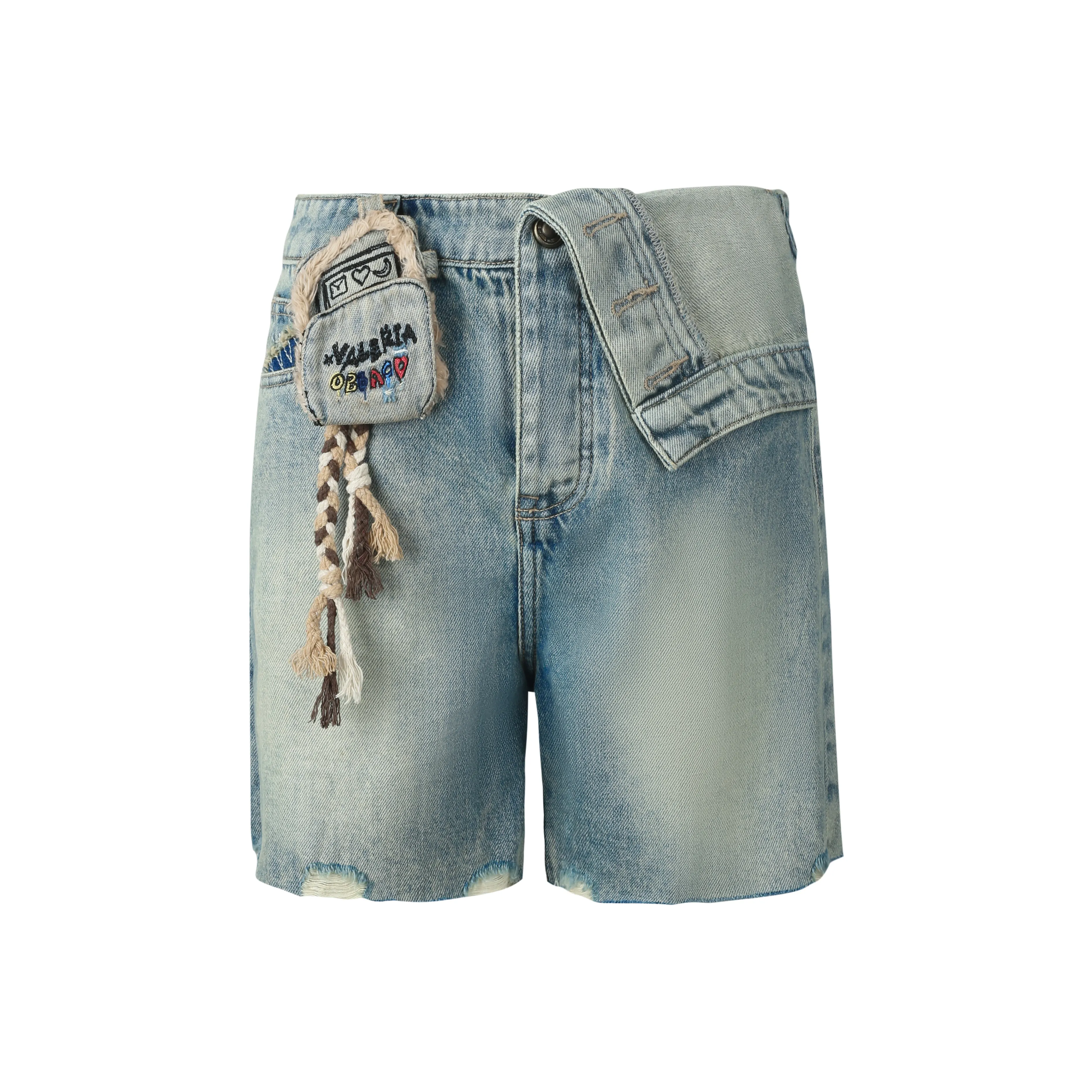 Valeria Obbaco Джинсовые шорты Унисекс Синий