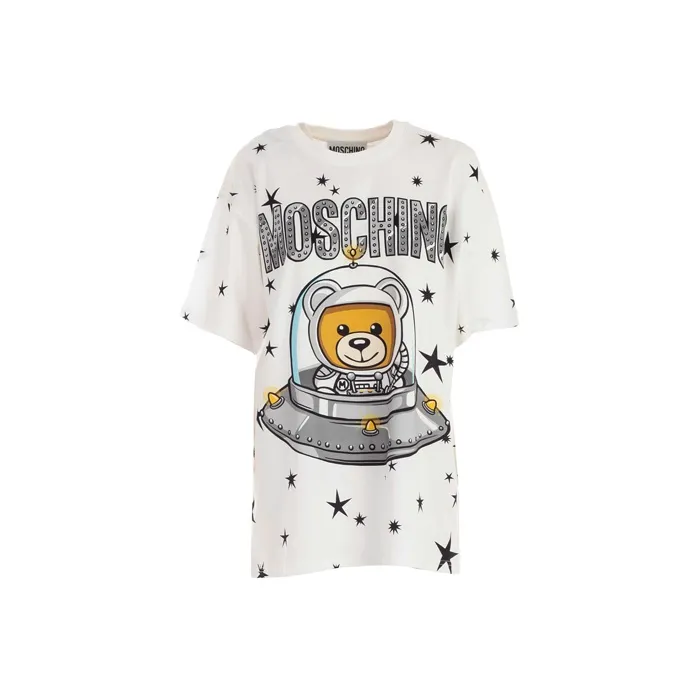 MOSCHINO Т-рубашка с оборванным рукавом женская белая