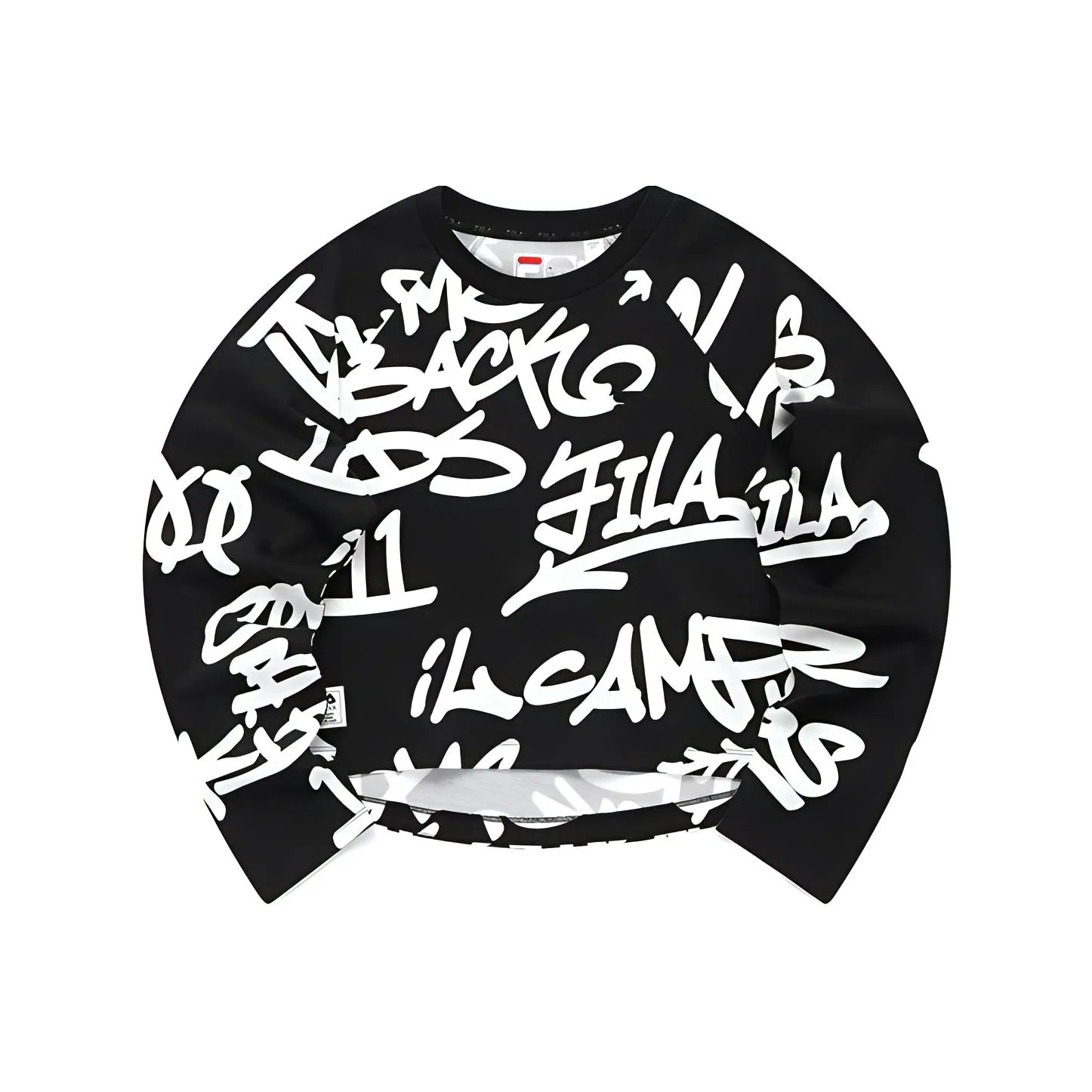 FILA FUSION Crop Tops Women's Black Sole Baymax