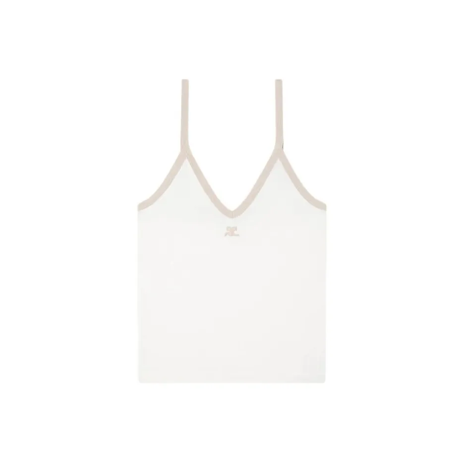 Courrèges Contrast V Neck Tank Top