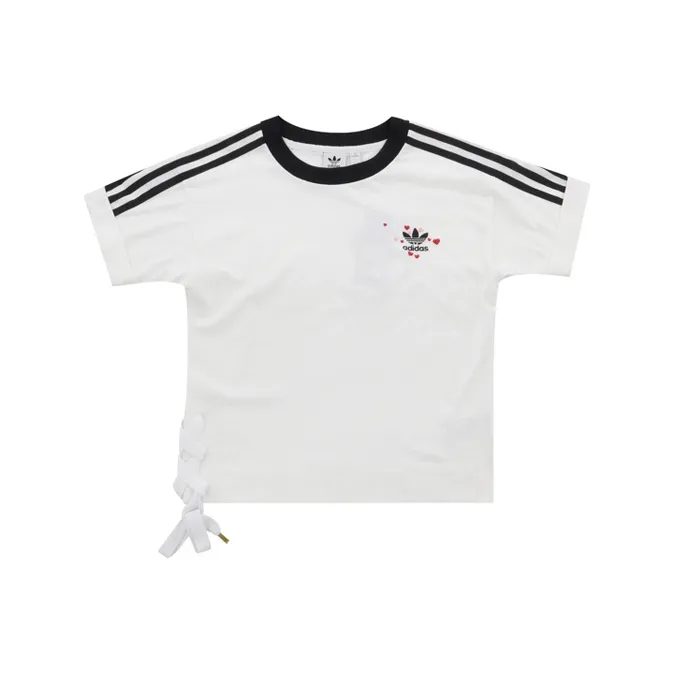 Adidas Originals Т-рубашка с рукавом-трубой женская белая