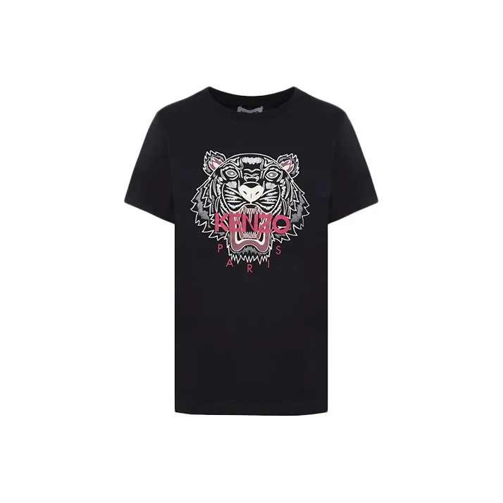 KENZO Classic Tiger Head Черные Женские Футболки
