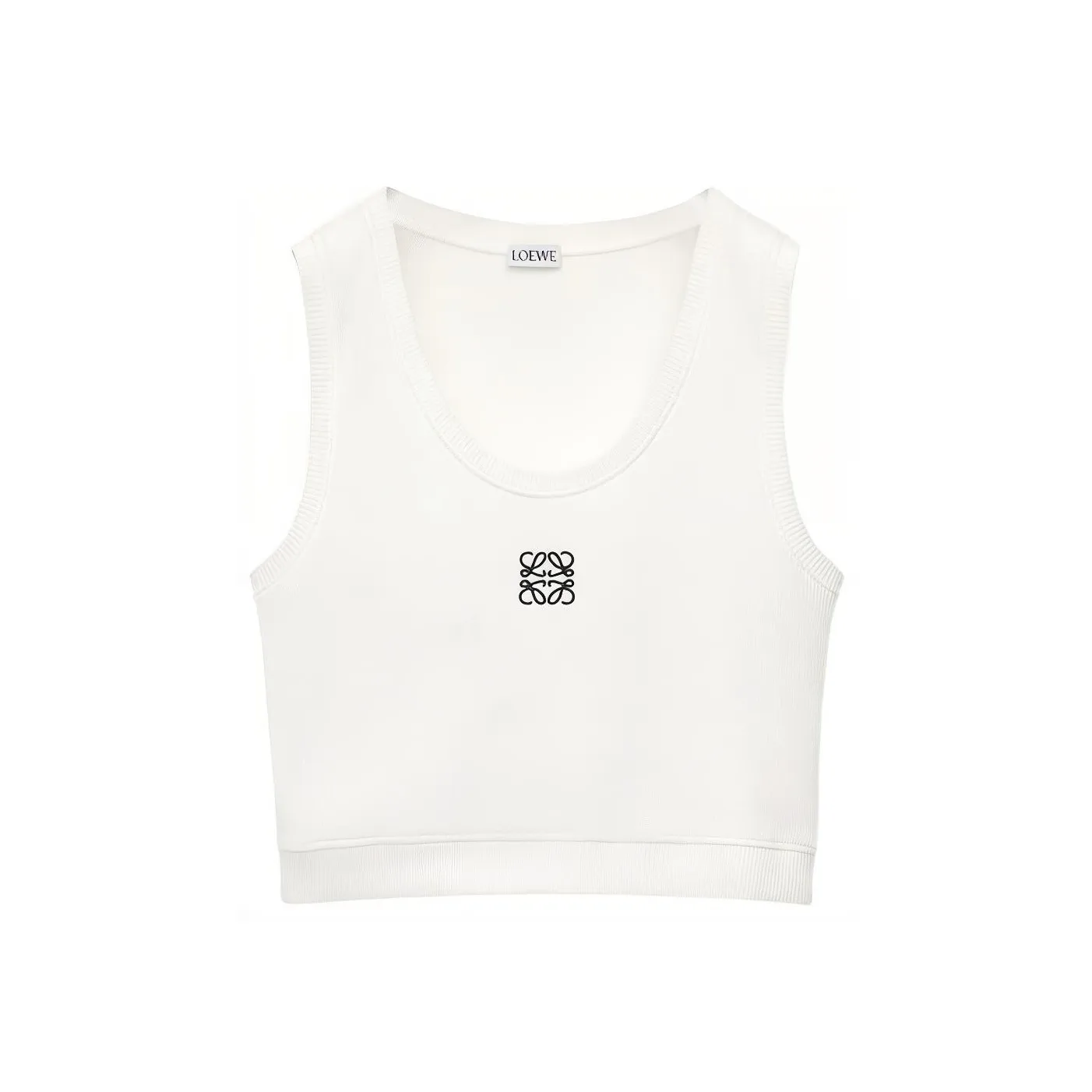 LOEWE Cropped Anagram Tank Top 'White/Navy Blue'
