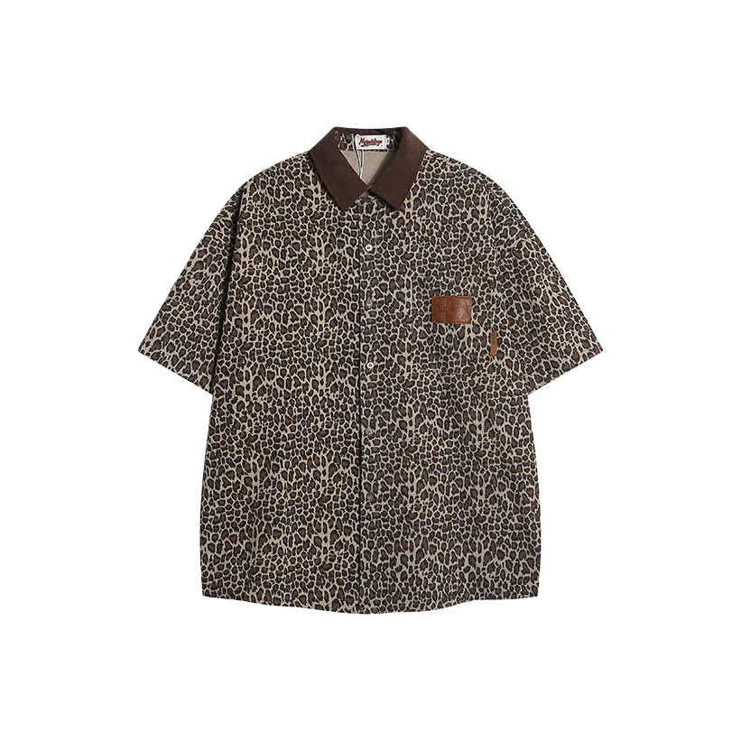 M MAICCO Рубашка Мужская с Леопардовым Принтом