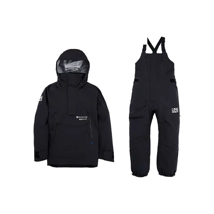BURTON 23 24 Winter Season DAYBEACON 3L PERTEX Fabric Ski Suit Sets Unisex Black