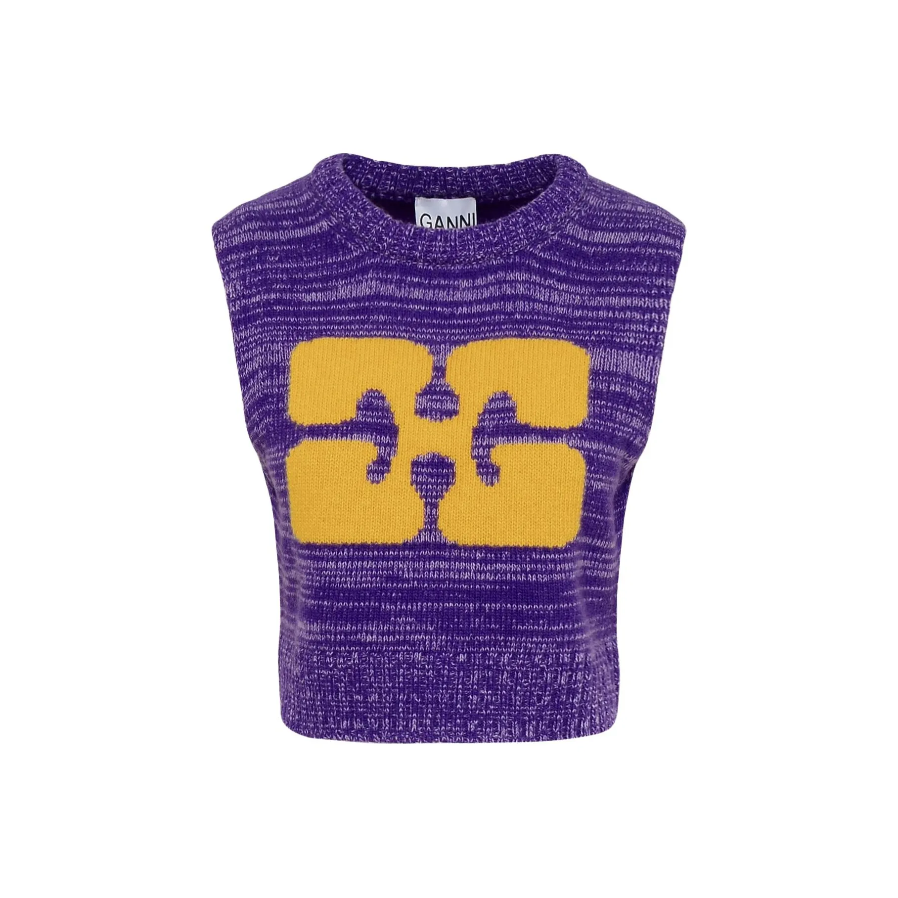 GANNI Graphic Cropped Vest 'Purple'