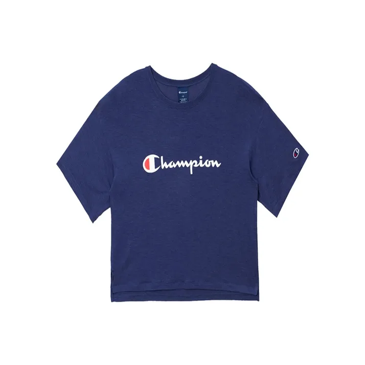 Champion T-Shirt Японская версия Женская Темно-синий