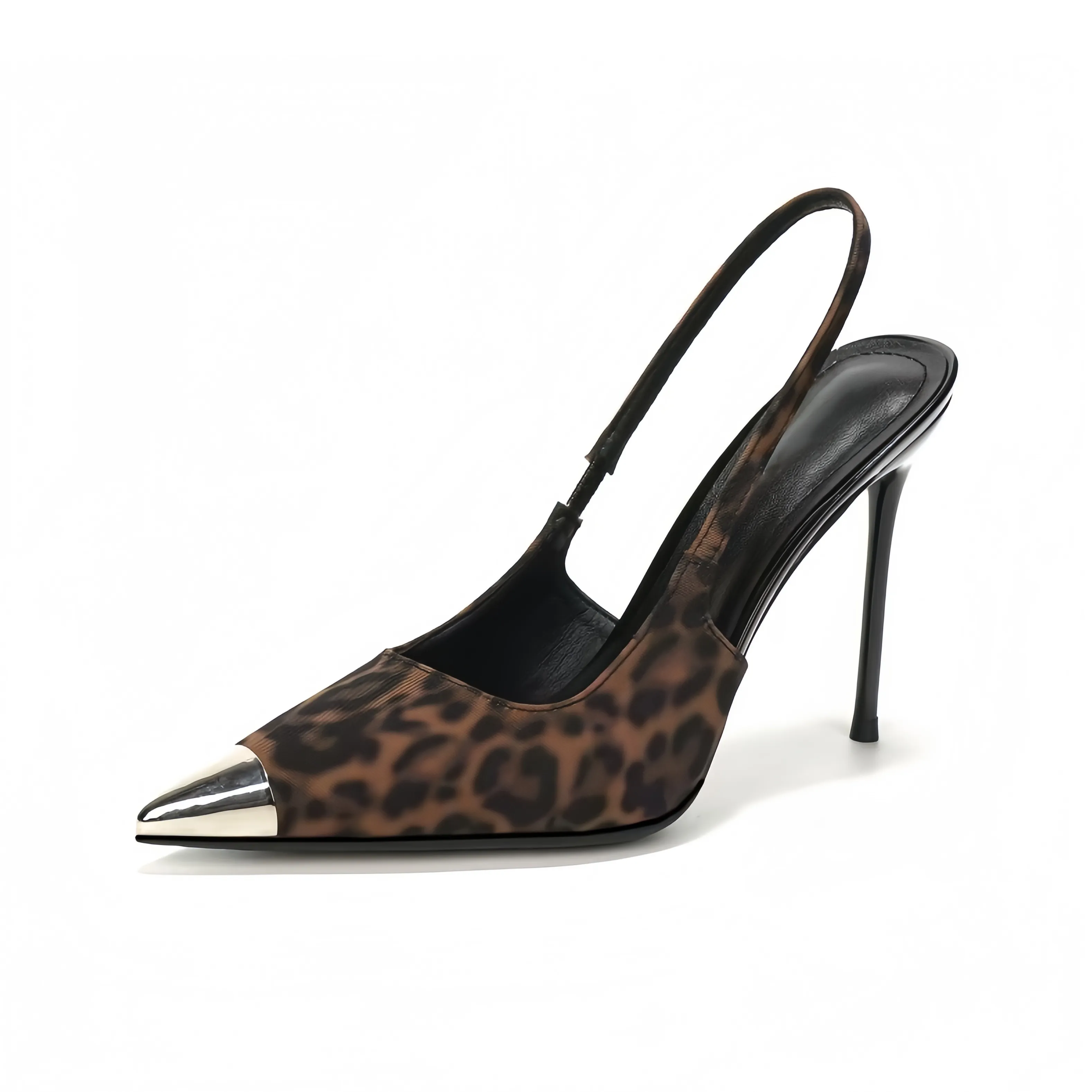 WUGUNIANG Узкий каблук Высокие каблуки Женские Леопардовый принт