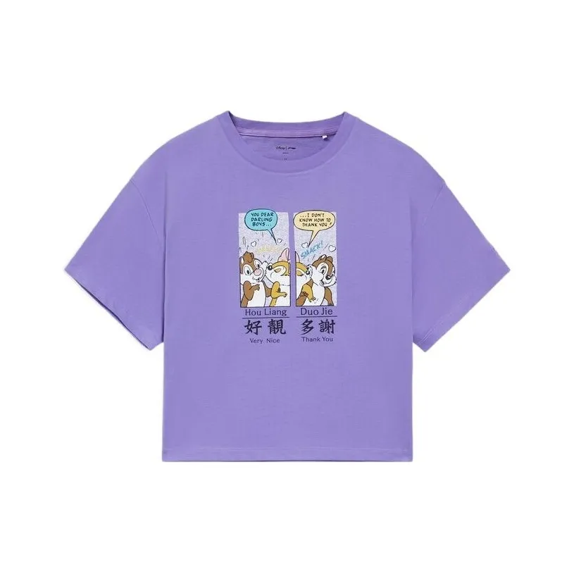 Disney X LINING Crop Tops Women's Light Blue Purple