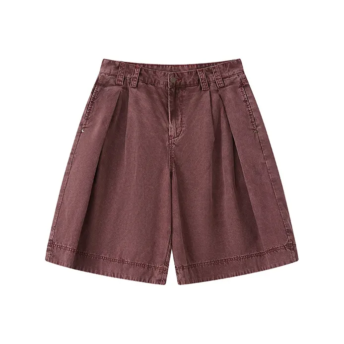 WULISHAONIAN Джинсовые шорты Унисекс Потертый Фуксия