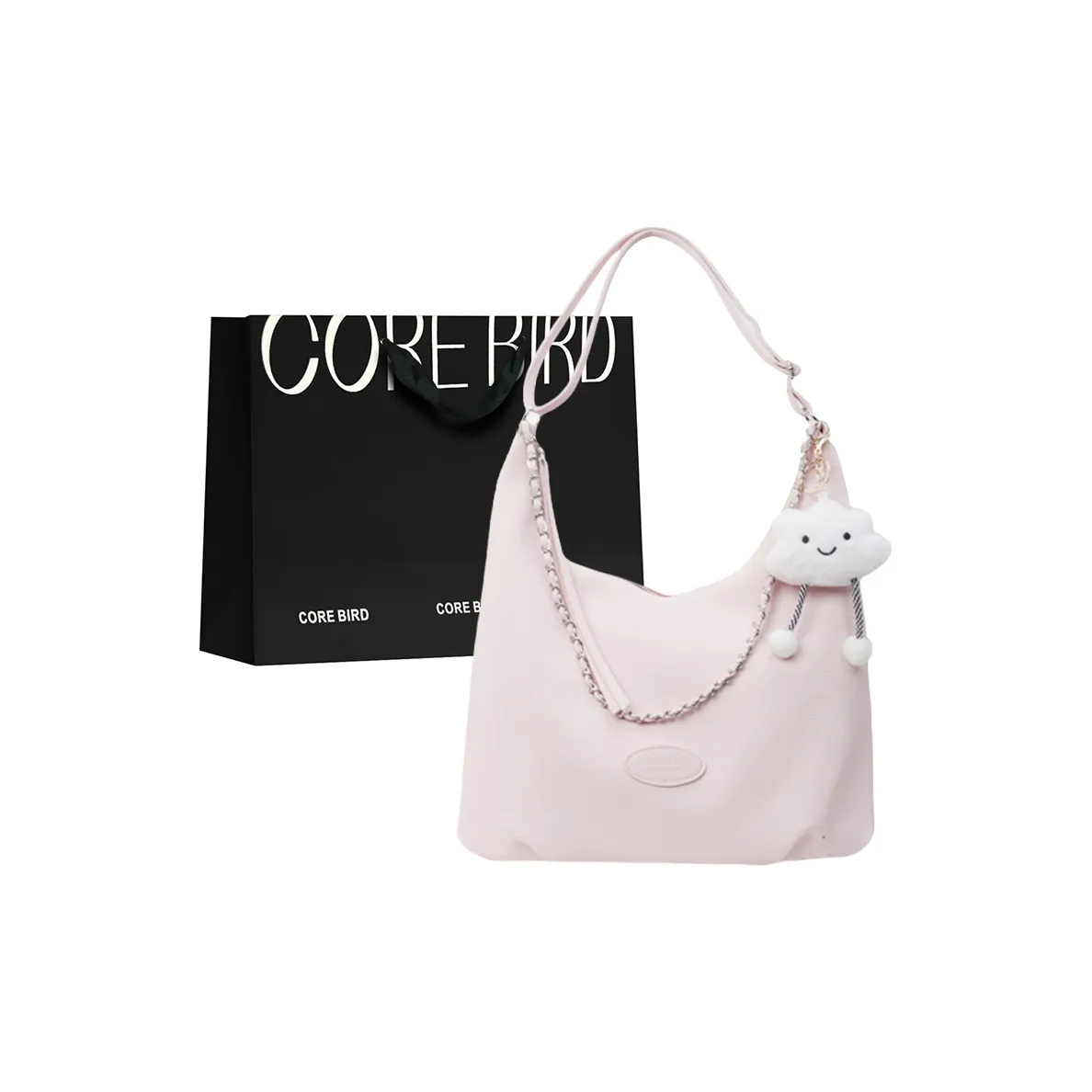 CORE BIRD ПУ (полиуретан) Тоут Сумка Сумка для покупок Сумка на плечо Женская Черный Экрю Синий Розовый