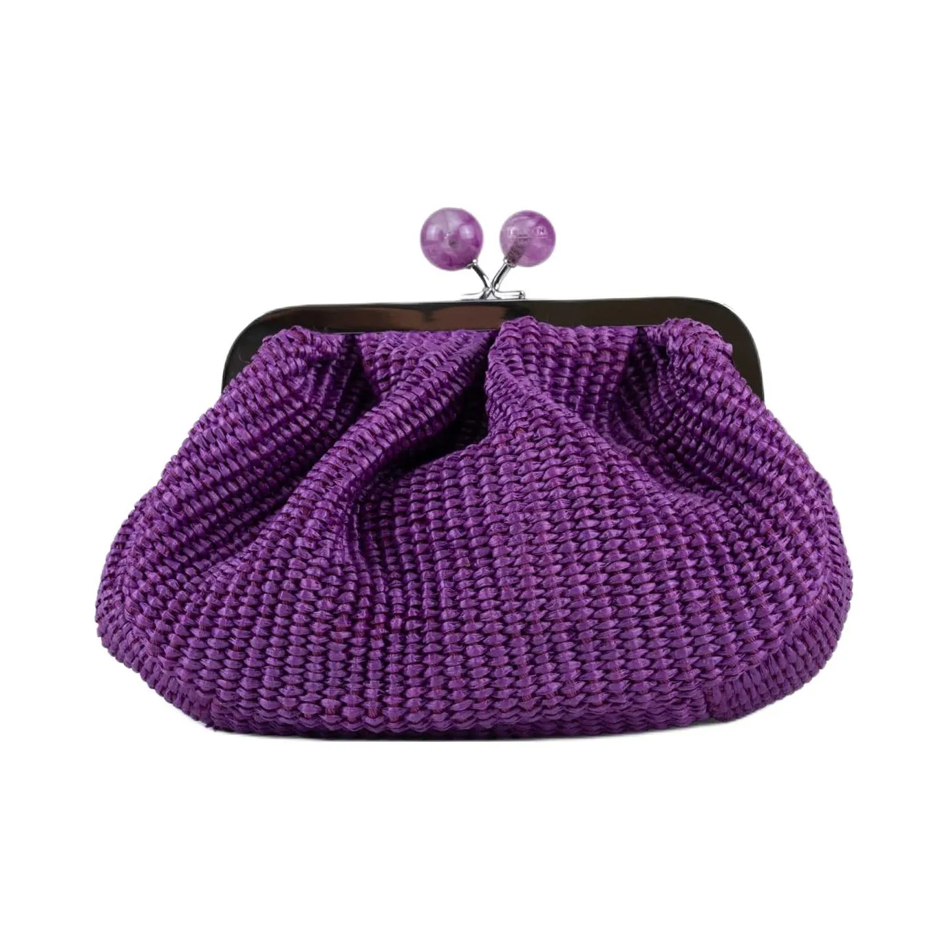 WEEKEND MaxMara Pasticcino Raffia One Shoulder Clutch Trumpets Women's Iris Color