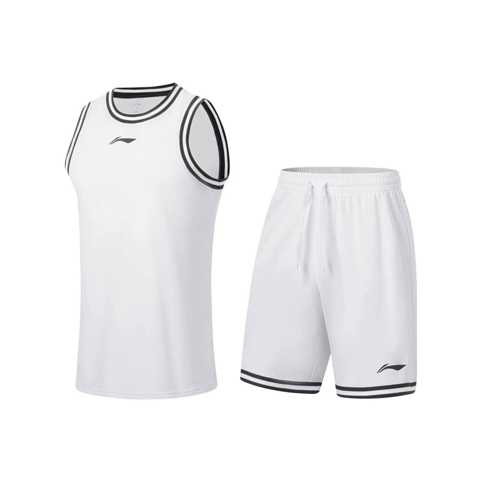 LiNing Professional Basketball Series Basketball Suit Men's Standard White