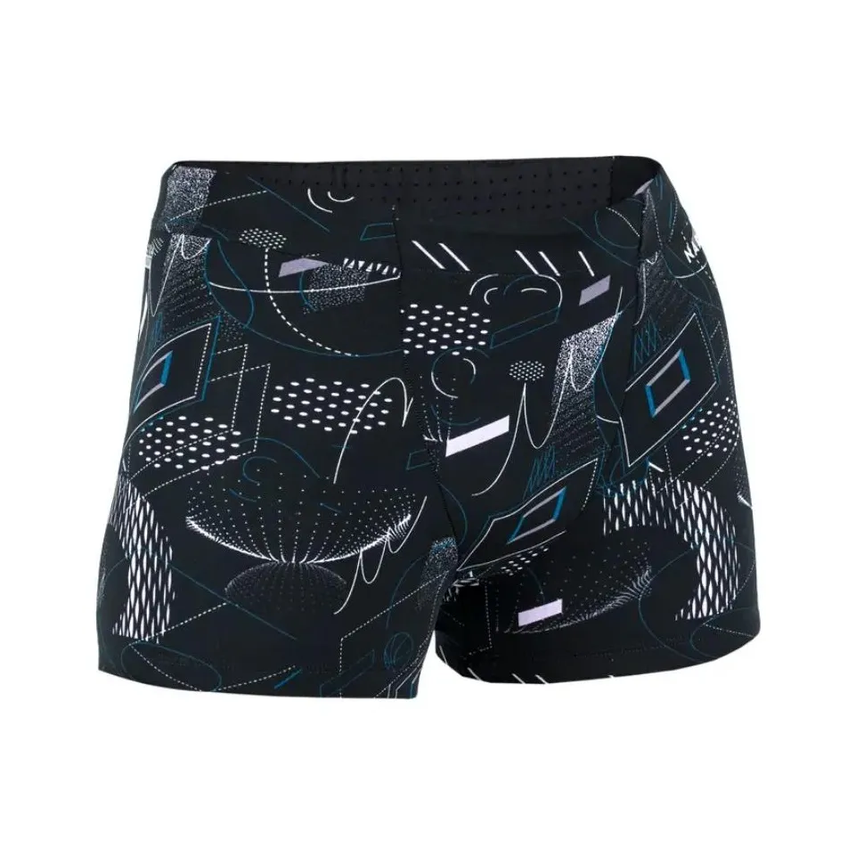 DECATHLON NABAIJI 500 FITI BASK BLACK PURPLE Swimming Shorts Men's Black