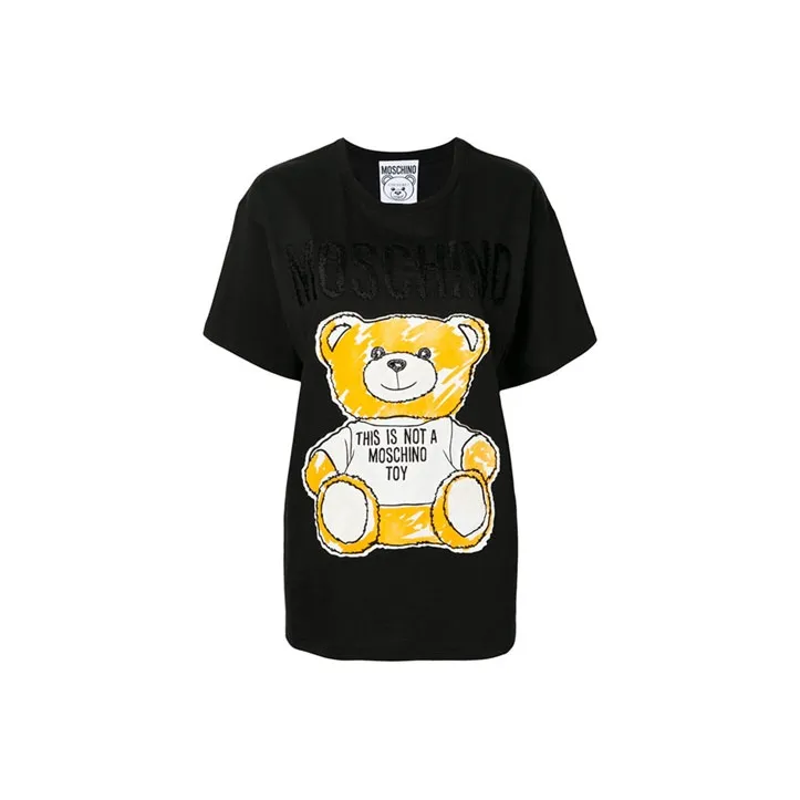 MOSCHINO Стандартная футболка женская черная