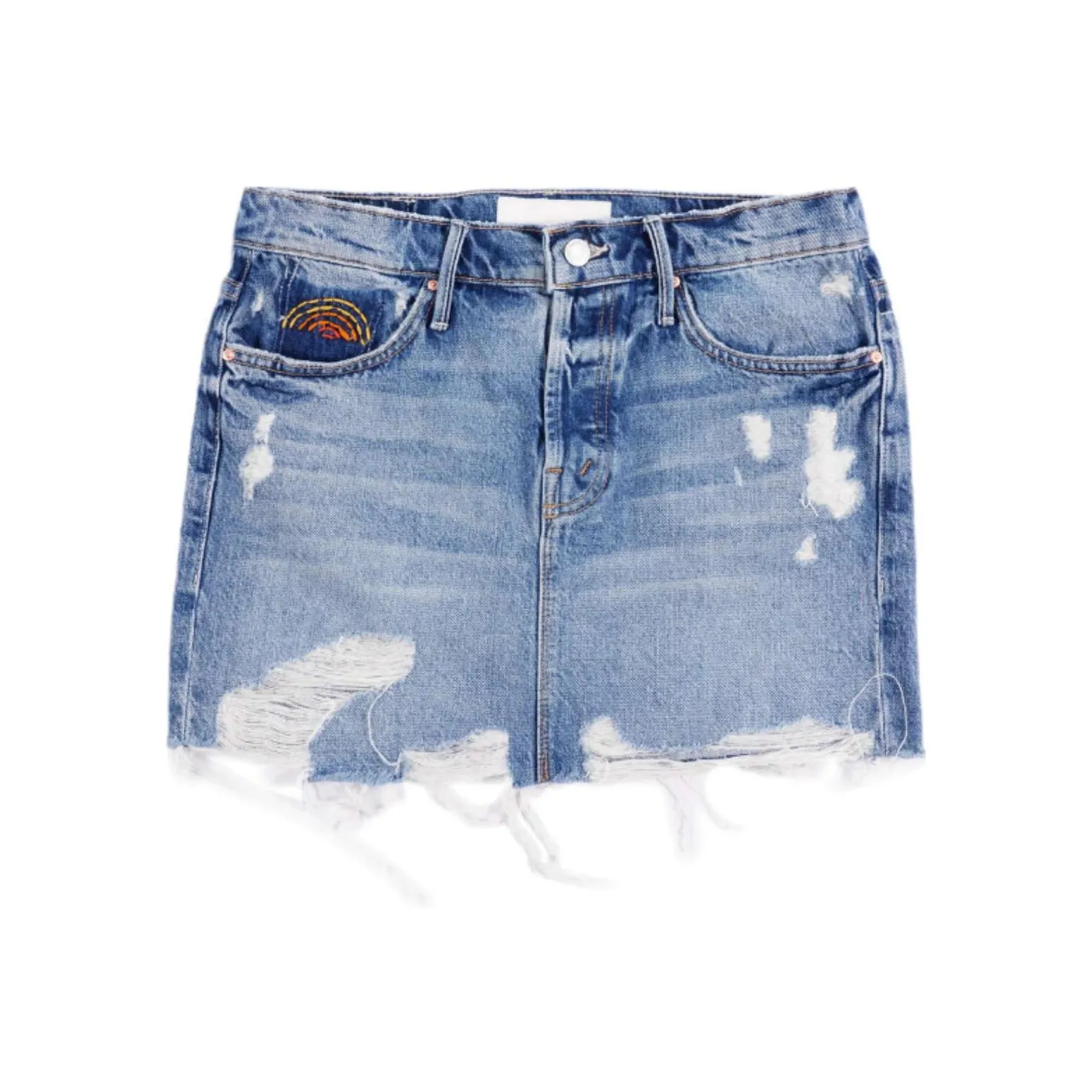 Mother Синие Женские Джинсовые Короткие Юбки