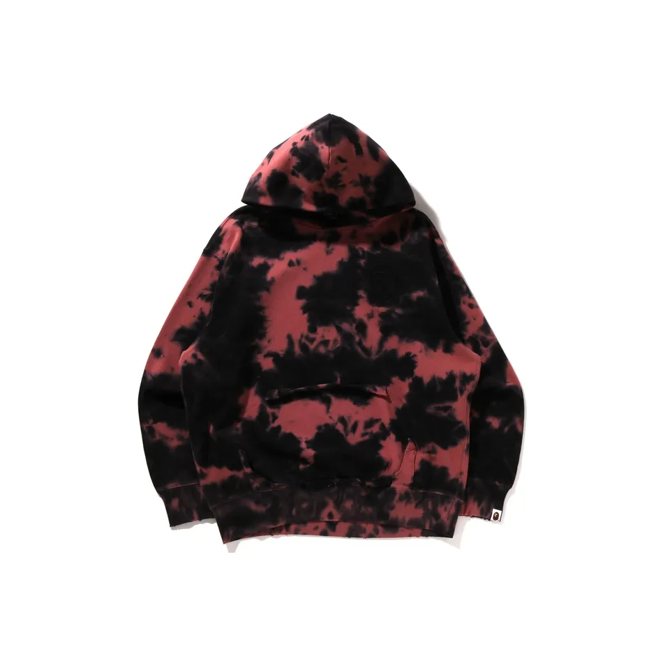 Bape Destroyed Bleach Logo Relaxed Fit Pullover Hoodie