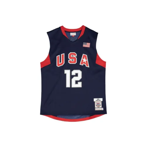 Mitchell Ness Темно-синий Унисекс Баскетбольная Джерси