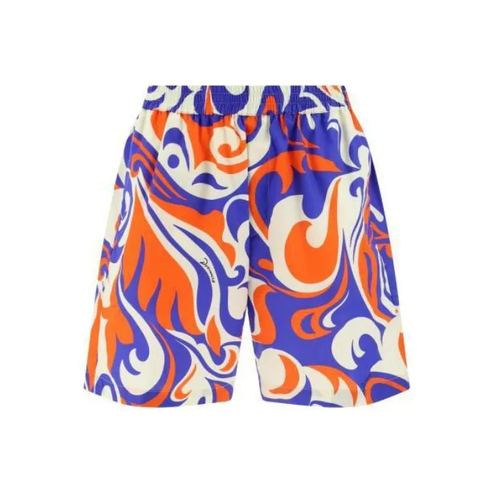 DSQUARED2 Palms Beach Waves Cotton Shorts