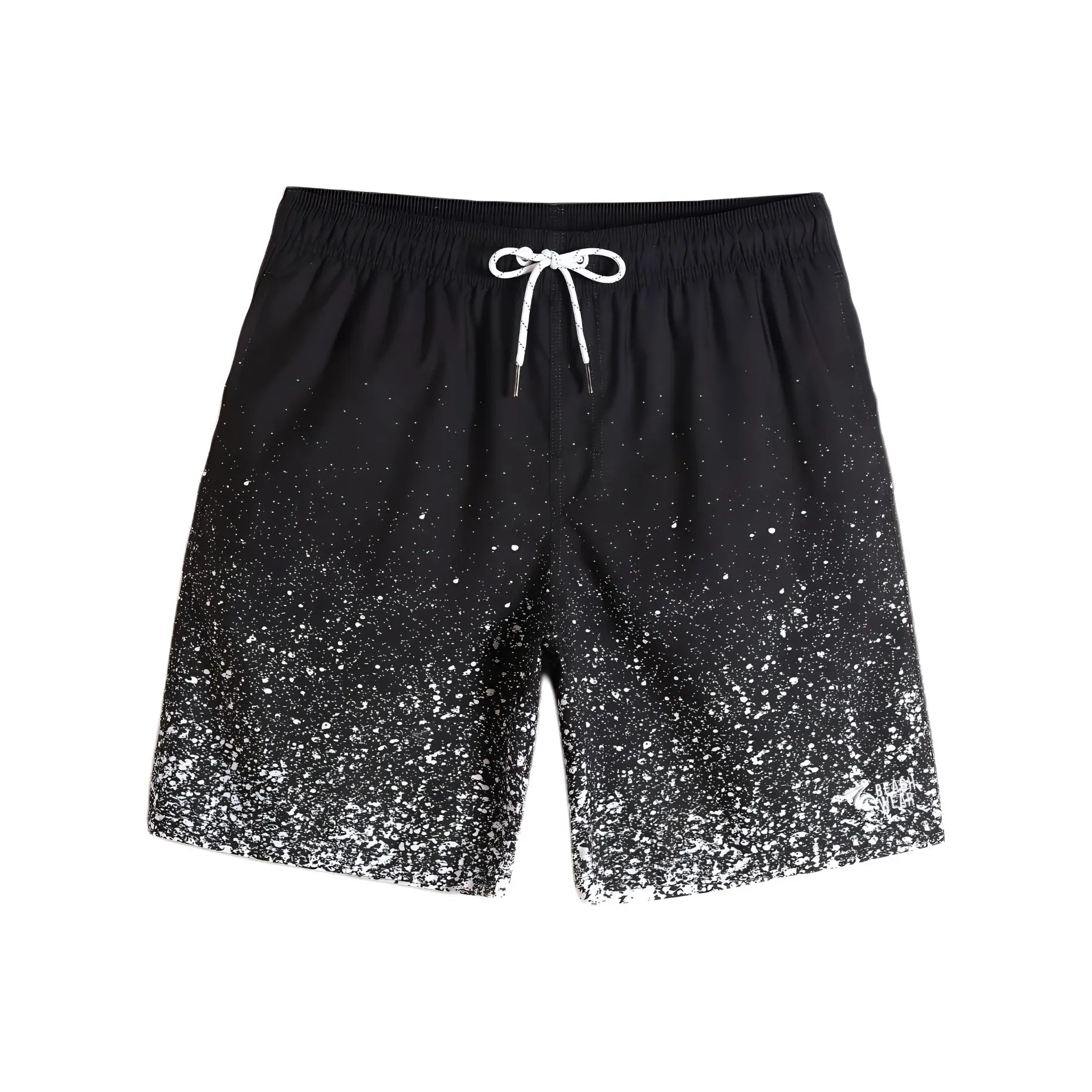 GAILANG Пляжные шорты Мужские Кляксы чернил Белый Точка