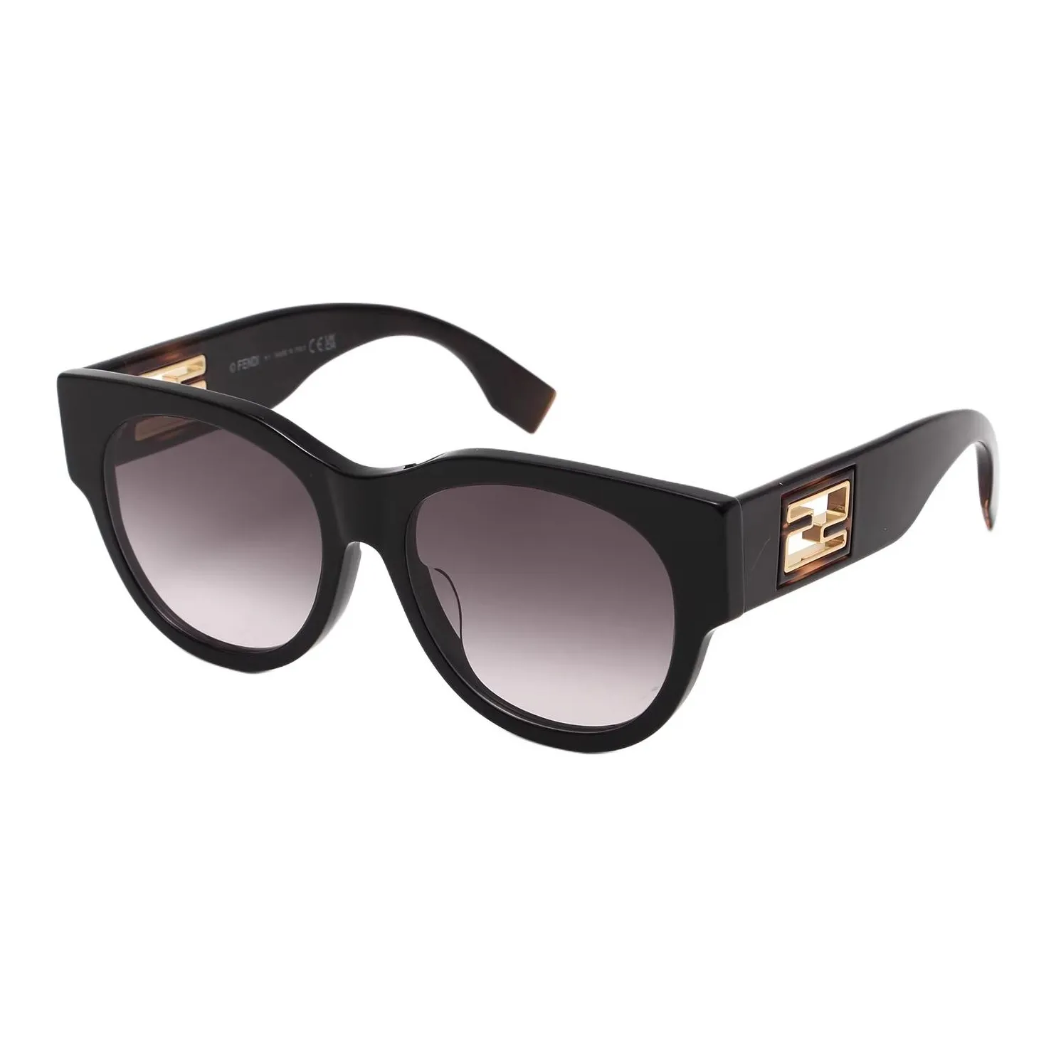 FENDI Пластиковая оправа OVAL SUNGLASSES Женские Черный