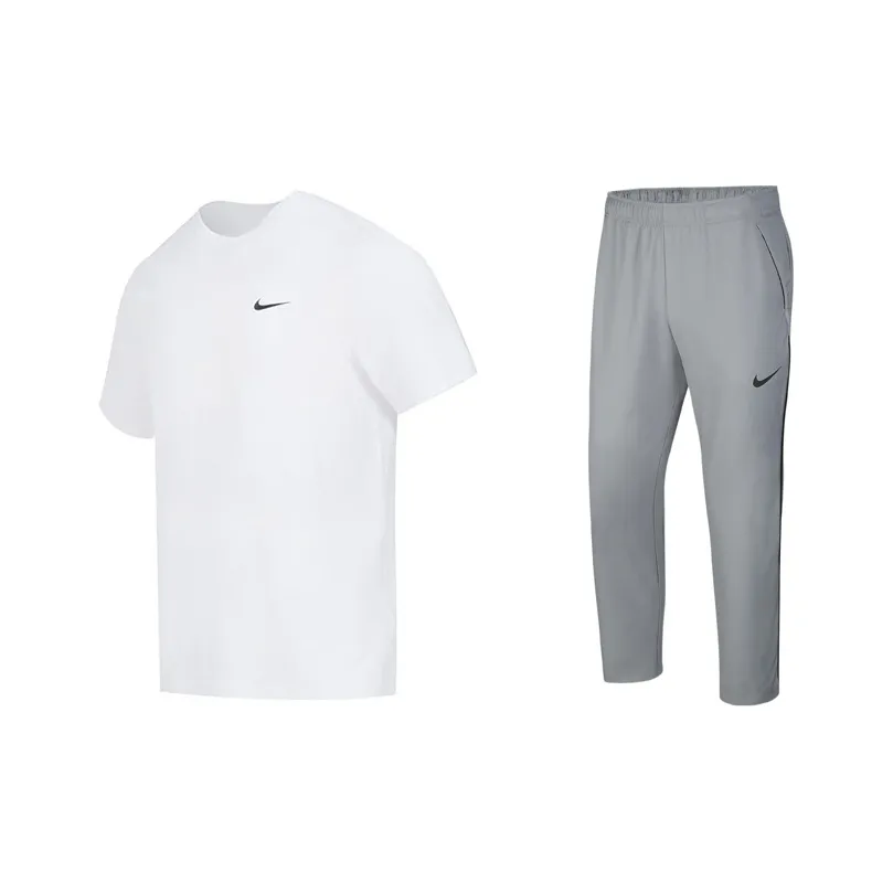 Nike Casual Sportswear Men's Set White T Shirt+Gray Pants
