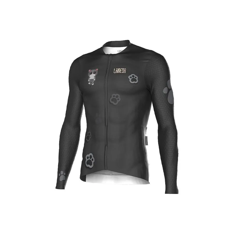 LAMBDA Черный Серый Кошка Мужская Велосипедная Одежда