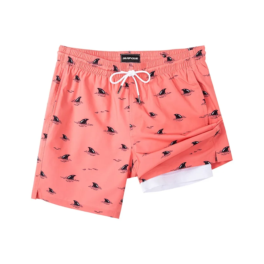 SURFCUZ Оранжевые Красные Мужские Пляжные Шорты