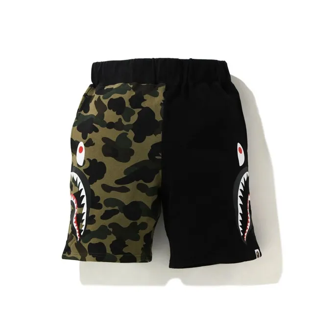 Bape 1st Camo Half Side Shark Sweat Shorts